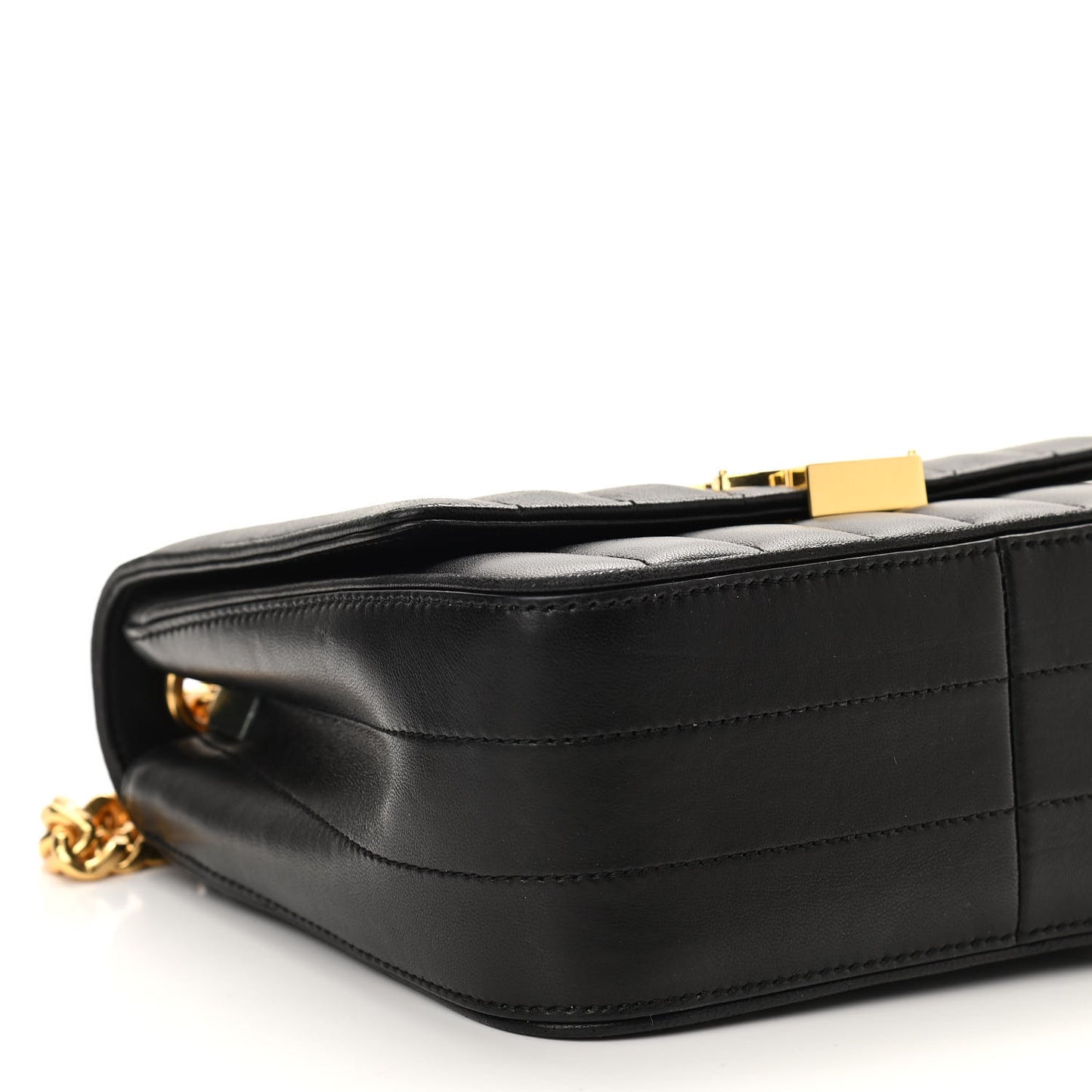 Lambskin Matelasse Monogram Medium Vicky Chain Bag Black