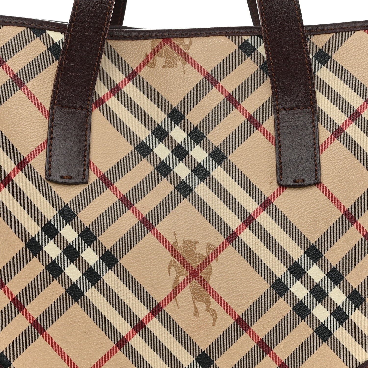 Burberry Haymarket Check Studded Tote Chocolate 9 of 12