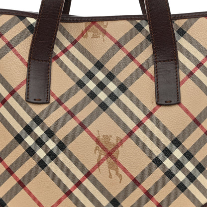 Burberry Haymarket Check Studded Tote Chocolate 9 of 12