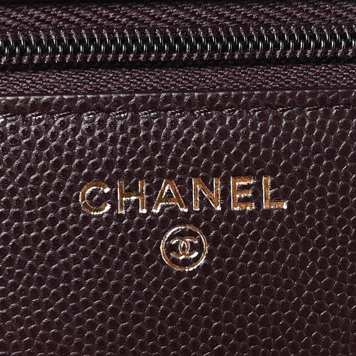 Caviar Quilted Wallet on Chain WOC Dark Brown