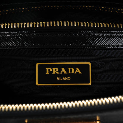 Prada Saffiano Vernice Mini Galleria Double Zip Tote Black 7 of 8