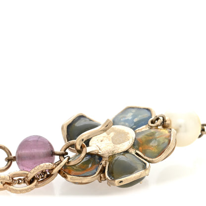 Chanel Pearl Enamel Crystal Flower Belt Gold Multicolor 6 of 6