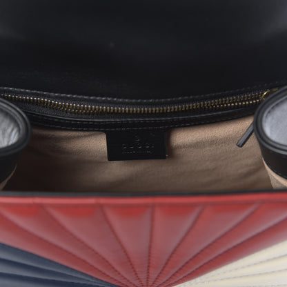 Gucci Calfskin Bamboo Trapuntata Queen Margaret Backpack Blue Agata Hibiscus Red Mystic White Sugar Pink 8 of 12