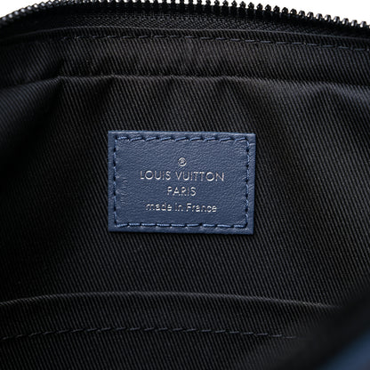 Louis Vuitton Calfskin Monogram Shadow Duo Messenger Navy Blue 5 of 9