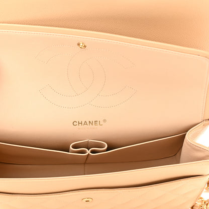 Chanel Caviar Quilted Jumbo Double Flap Beige 4 of 9