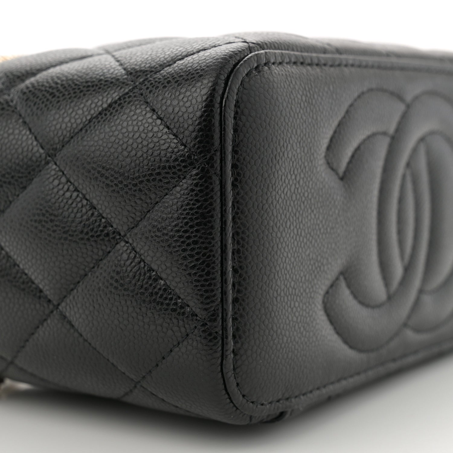Chanel Caviar Quilted Small Vanity Case With Chain Black 9 of 10