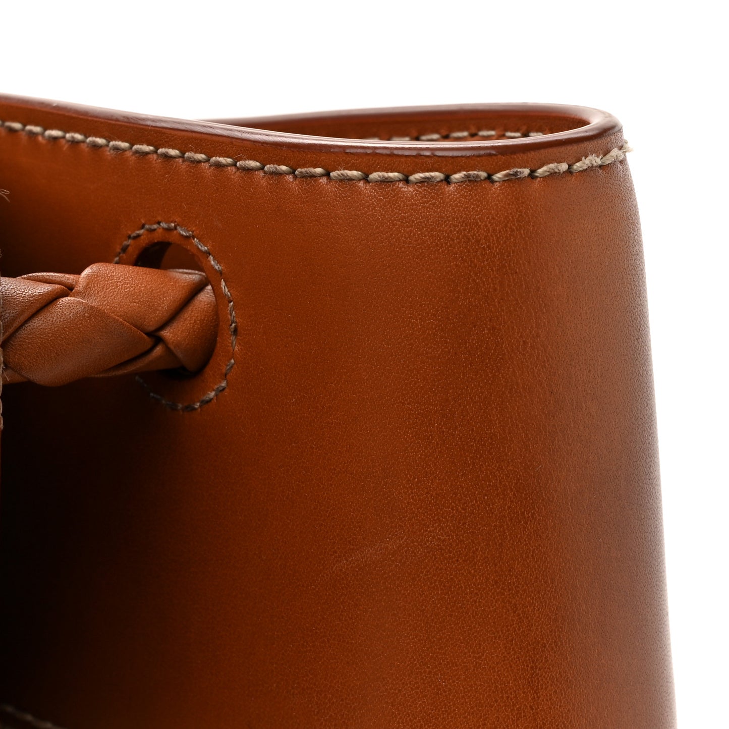 Washed Canvas Calfskin Large Andiamo  Natural Light Wood