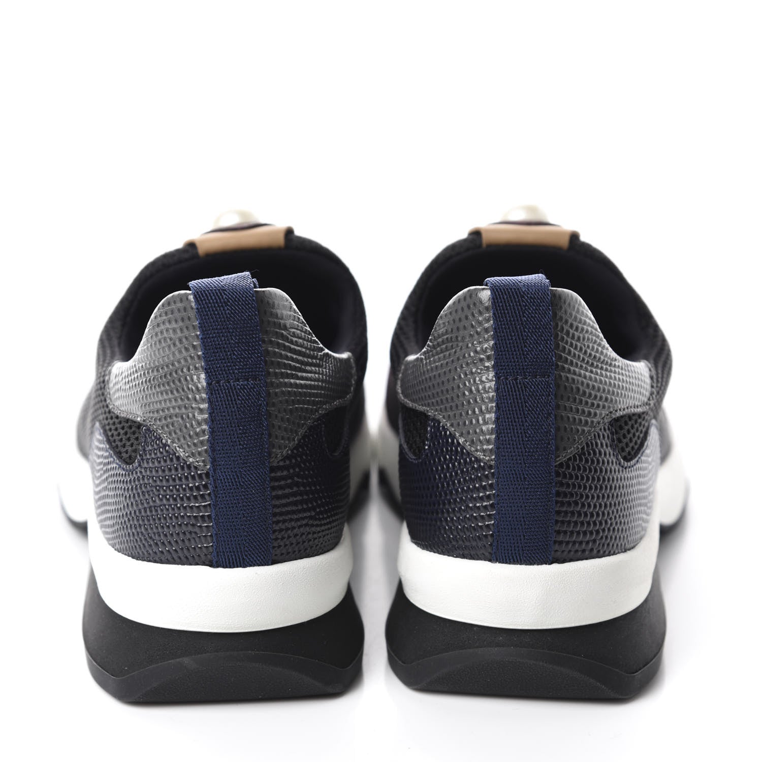 Fendi Neoprene Lizard Embellished Pearl Technical Sneakers 36.5 Black Amarone Asfalto 5 of 10