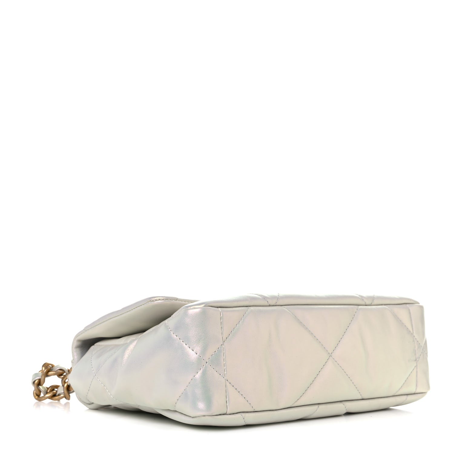 Chanel Iridescent Calfskin Quilted Medium Chanel 19 Flap White 4 of 9