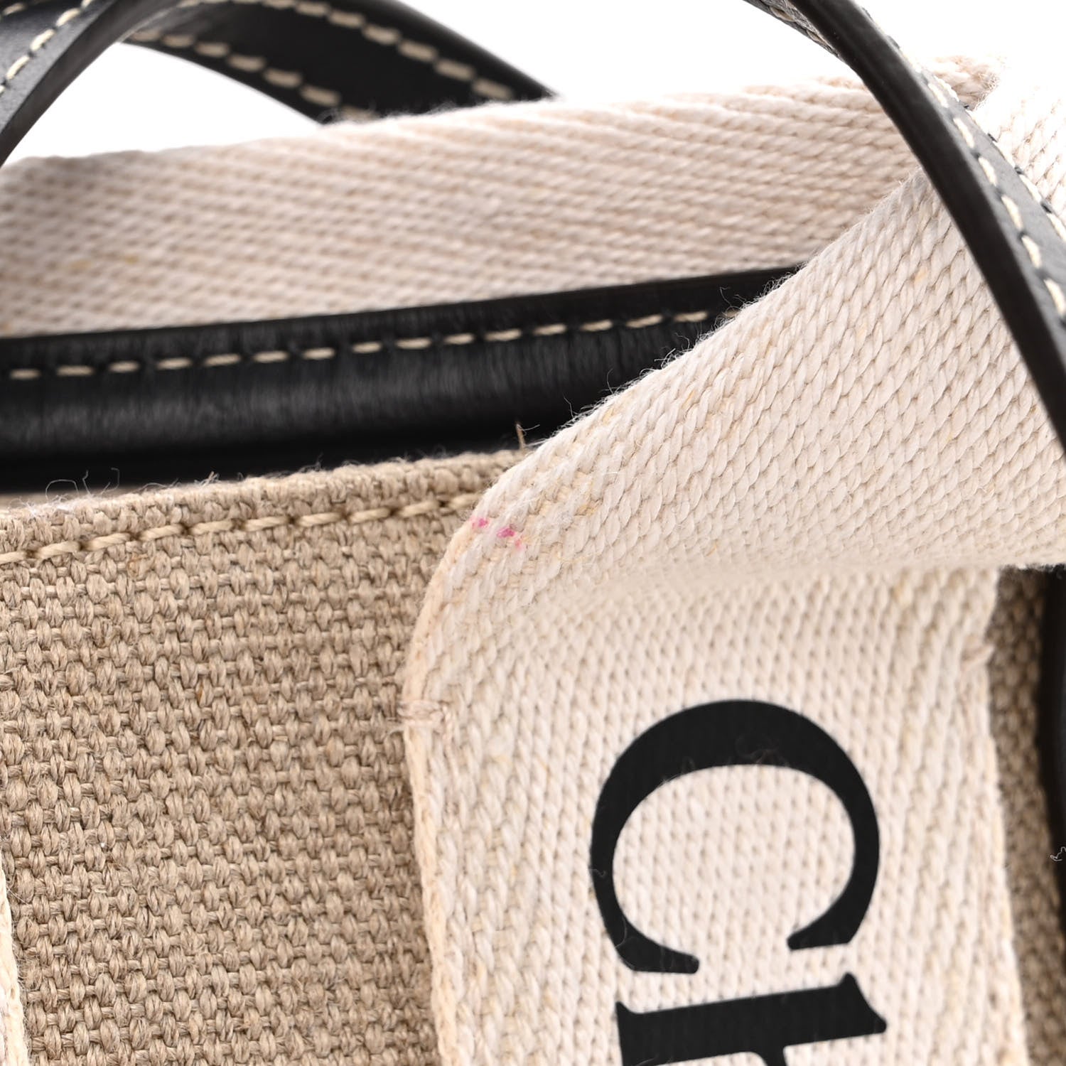 Chloe Cotton Calfskin Mini Woody Ribbon Tote White Blue 11 of 12