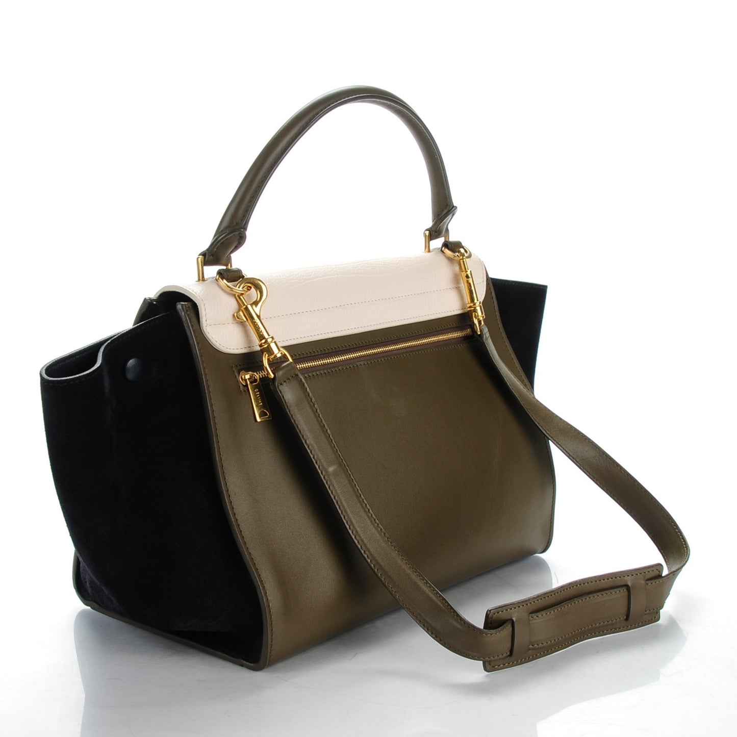 Velluto Calfskin Suede Medium Tri-Color Trapeze