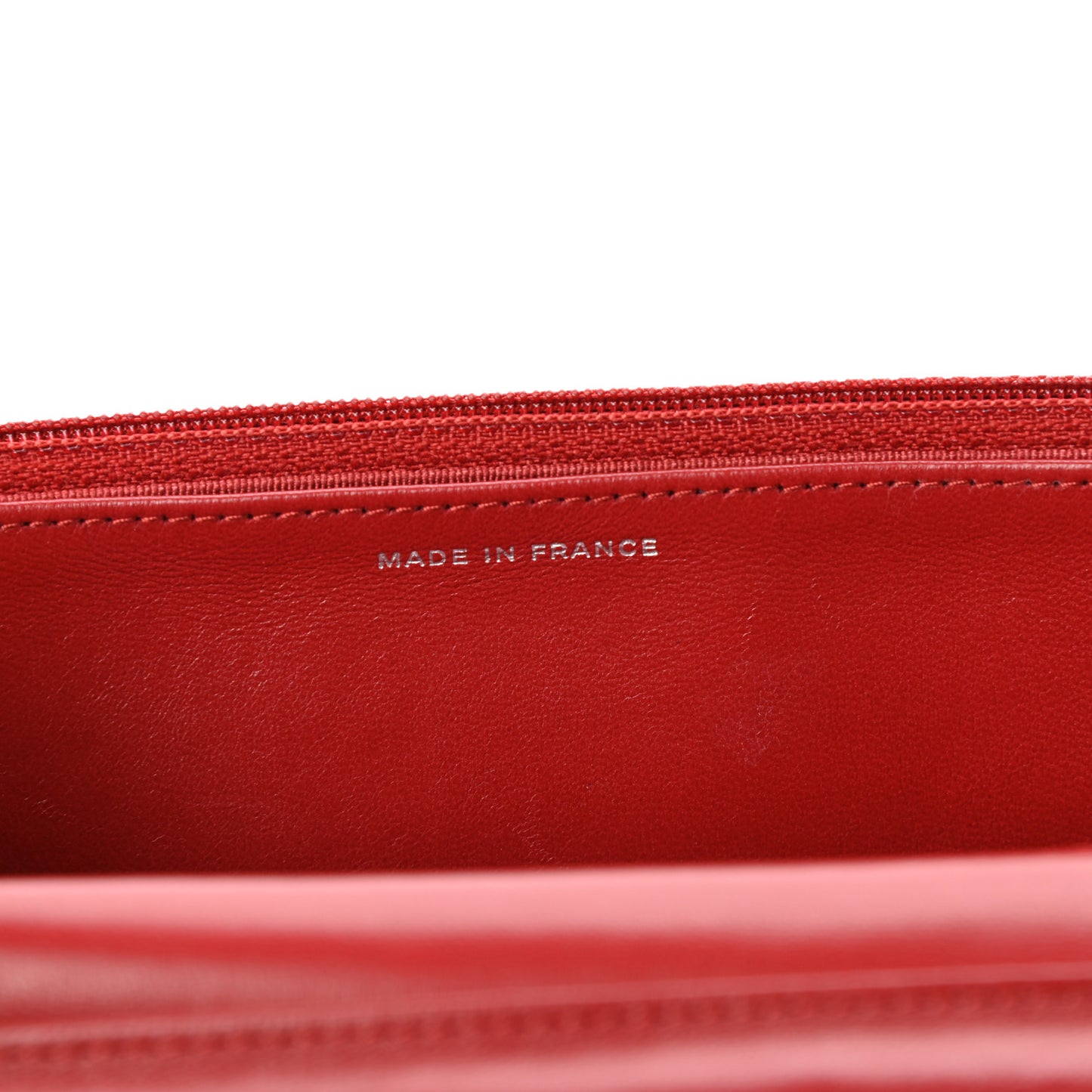 Lambskin Quilted Wallet On Chain WOC Red