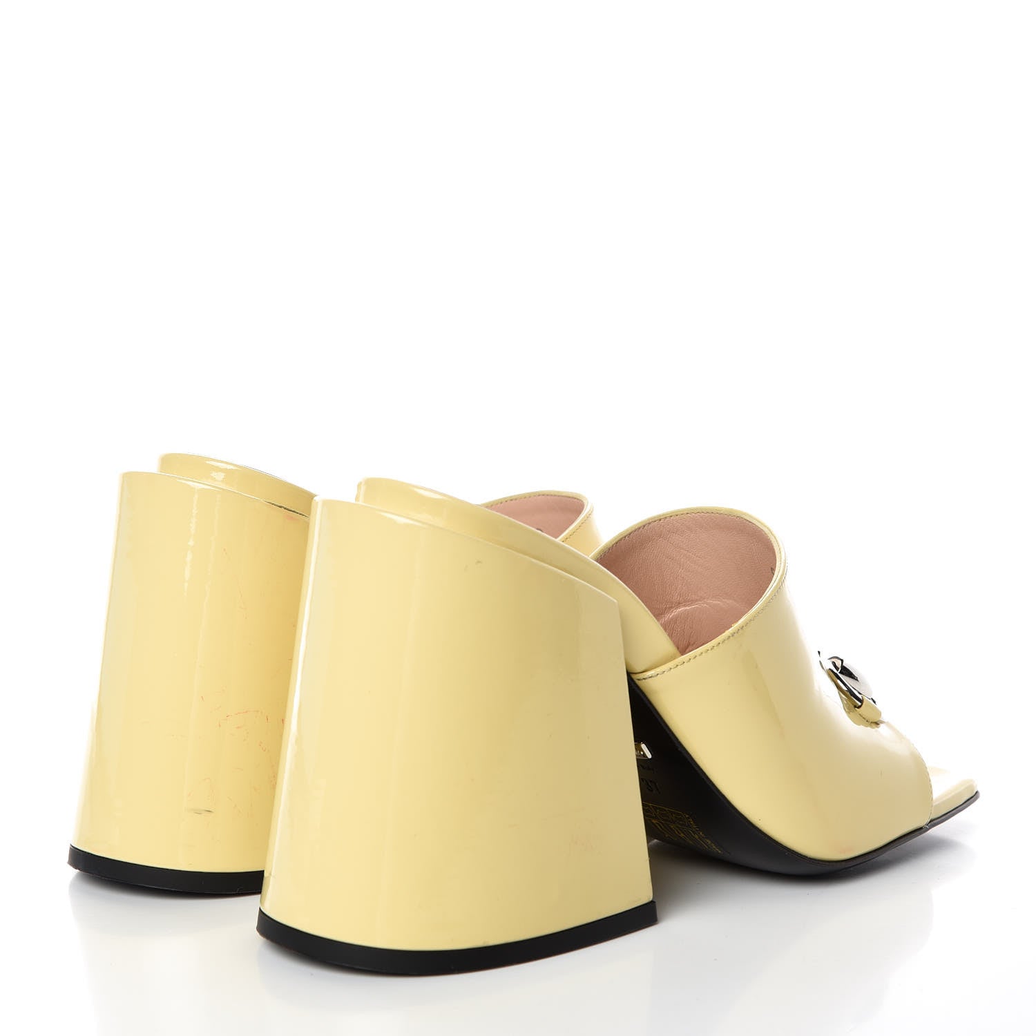 Gucci Patent Lexi Horsebit High-Heel Slide Sandals 37 Burro 4 of 12
