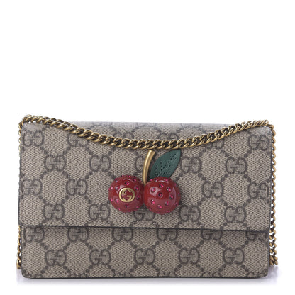 Gucci GG Supreme Monogram Mini Cherry Chain Bag 1 of 8