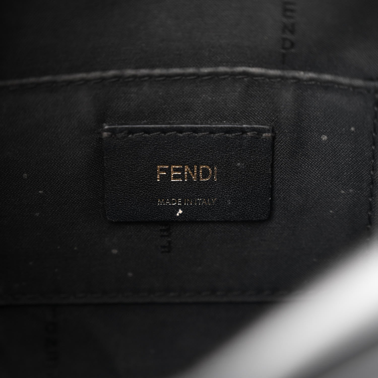 Fendi Glazed Fabric Vitello Century F is Fendi FF 1974 Stamp Patch Camera Case Mogano Panna Black 6 of 18