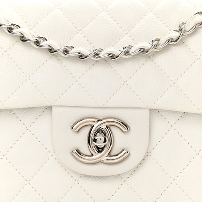 Chanel Caviar Quilted Maxi Single Flap White 8 of 11