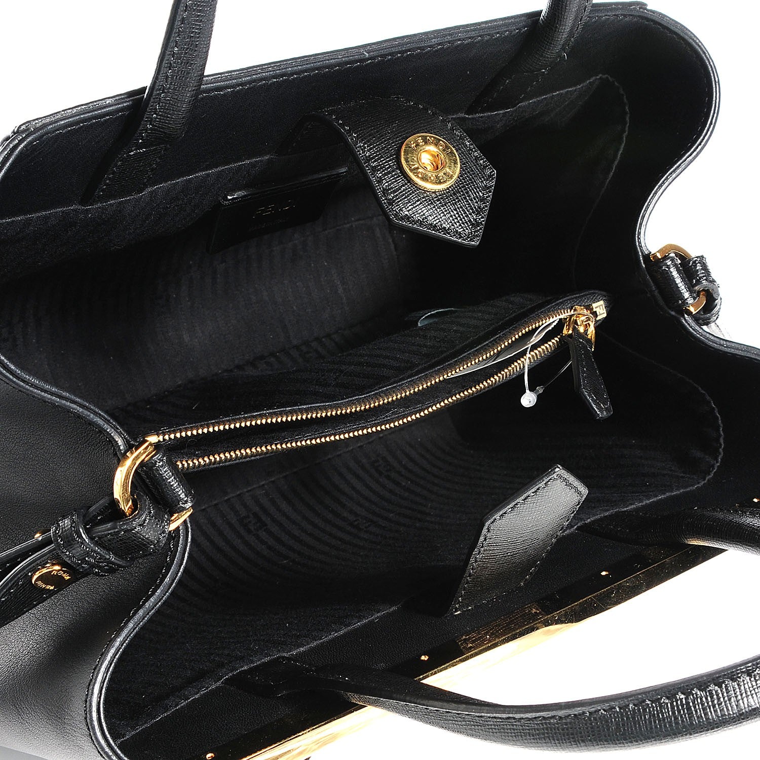 Fendi Vitello Elite Petite 2Jours Tote Black 5 of 10