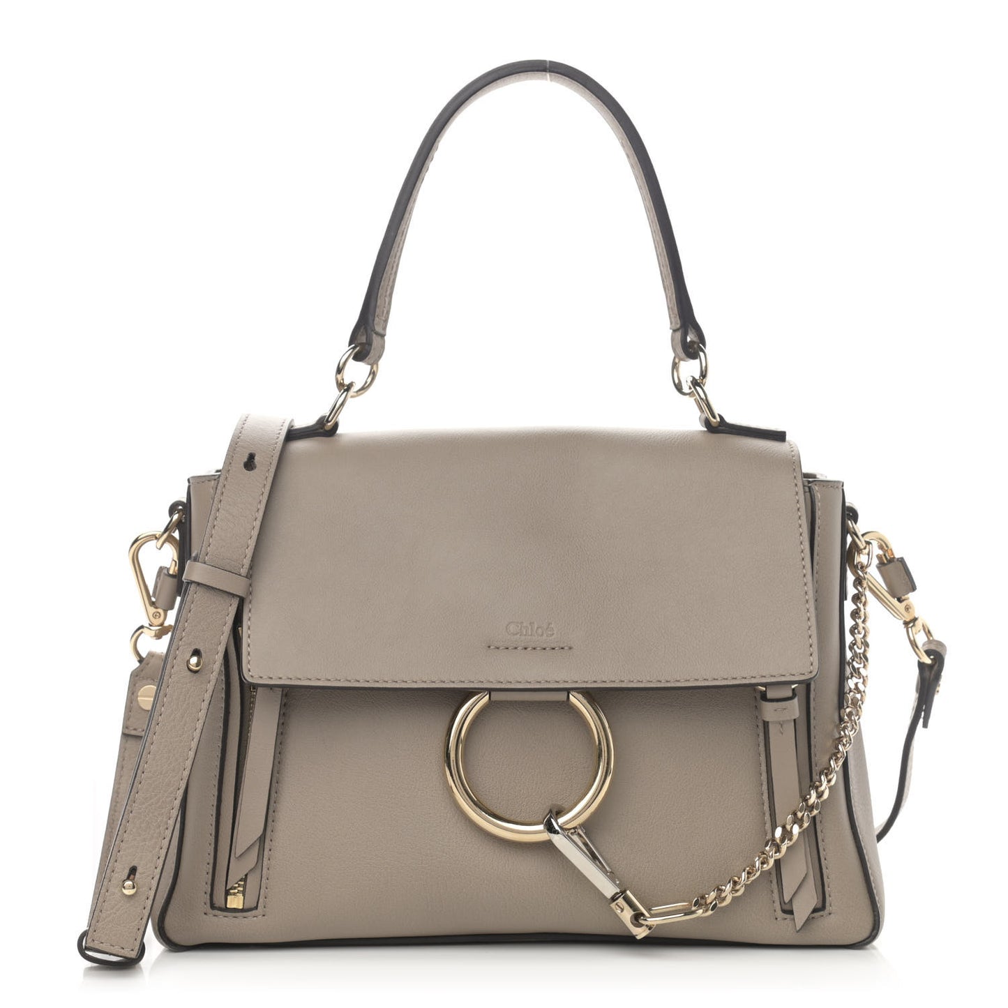 Calfskin Small Faye Day Shoulder Bag Motty Grey