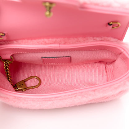 Gucci Shearling Matelasse Super Mini GG Marmont Shoulder Bag Lotus Pink 5 of 10