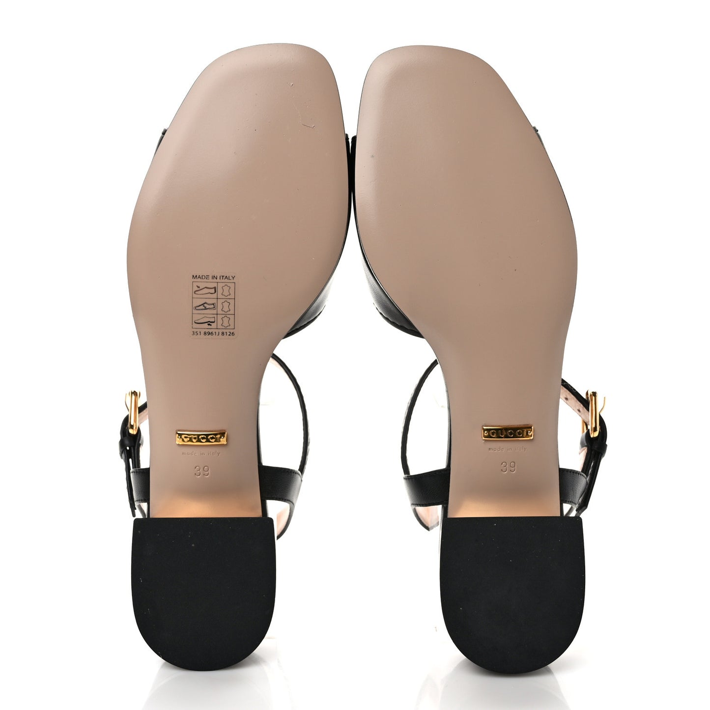 Nappa Charlotte Horsebit Block Heel 45mm Sandals 39 Black