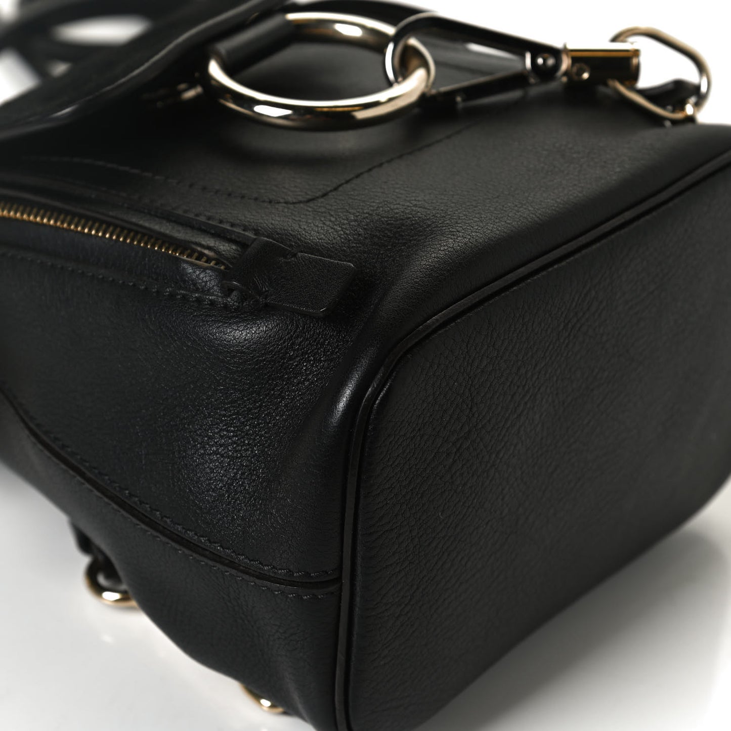 Suede Calfskin Mini Faye Backpack Black