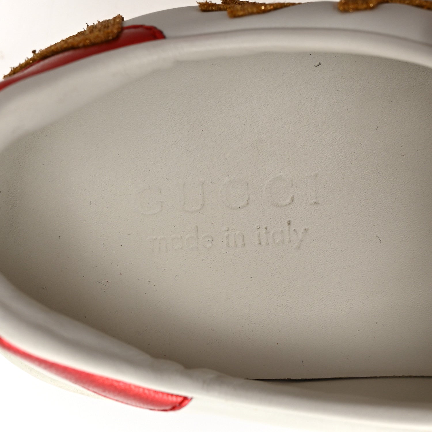 Gucci Calfskin Nappa Web LOVED Embroidered Mens Ace Sneakers 9 White Red Flame Notte 9 of 17