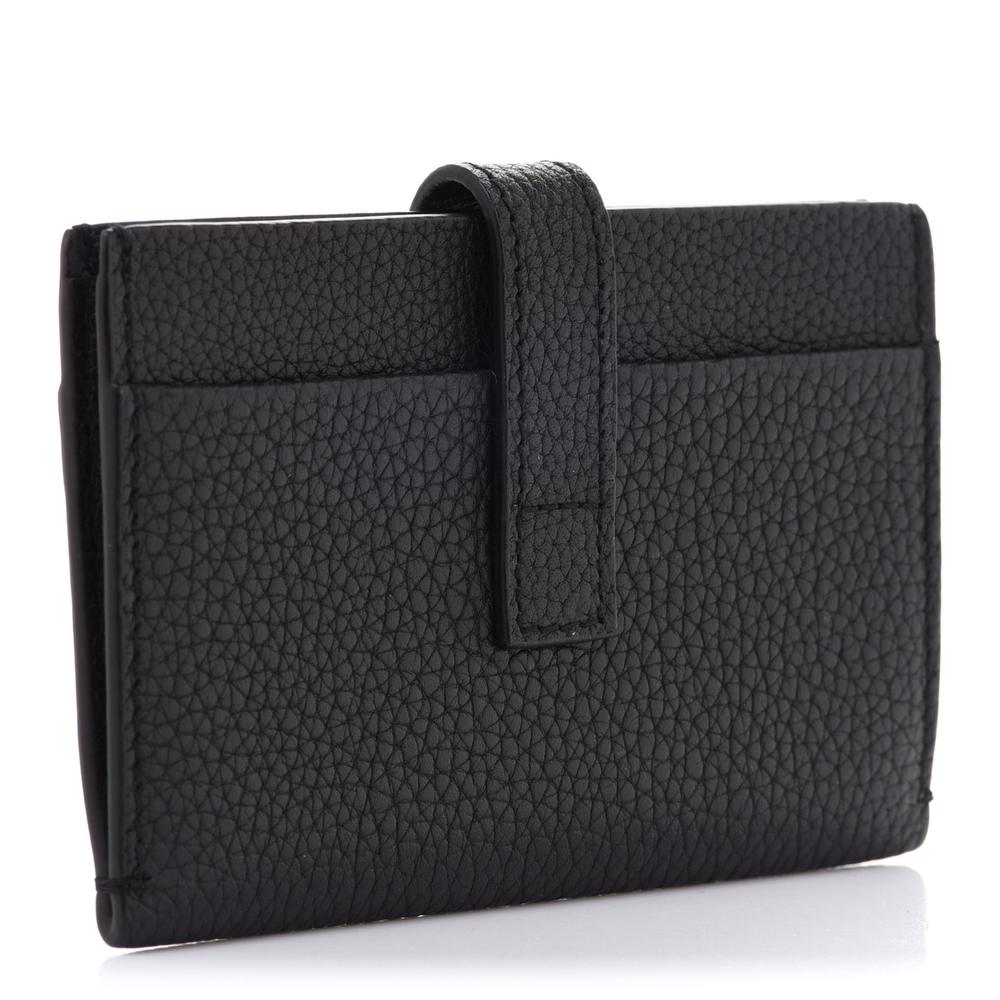 Grained Calfskin Sac De Jour Card Case Black