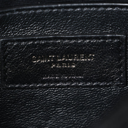 Saint Laurent Crinkled Calfskin Matelasse Monogram Baby Niki Chain Satchel Black 6 of 10