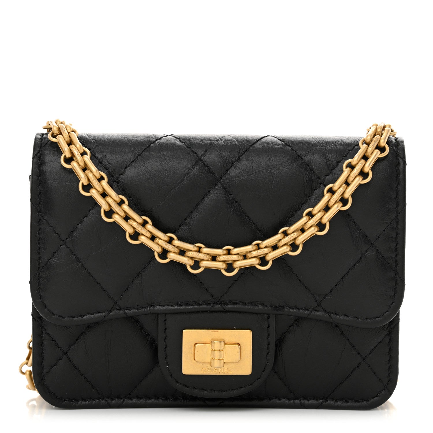 Chanel Aged Calfskin Quilted Reissue Belt Bag Black 1 of 12