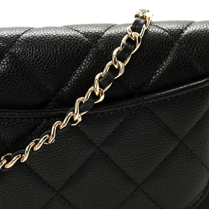 Chanel Caviar Quilted Phone Holder Wallet on Removable Chain Black 12 of 13