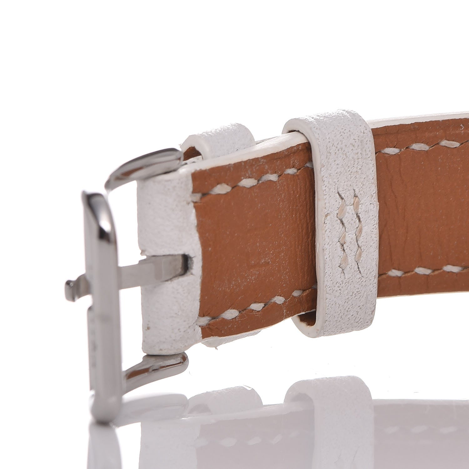 Cartier HERMES Stainless Steel Epsom 21mm Heure H Hour Quartz Watch Blanc 8 of 9