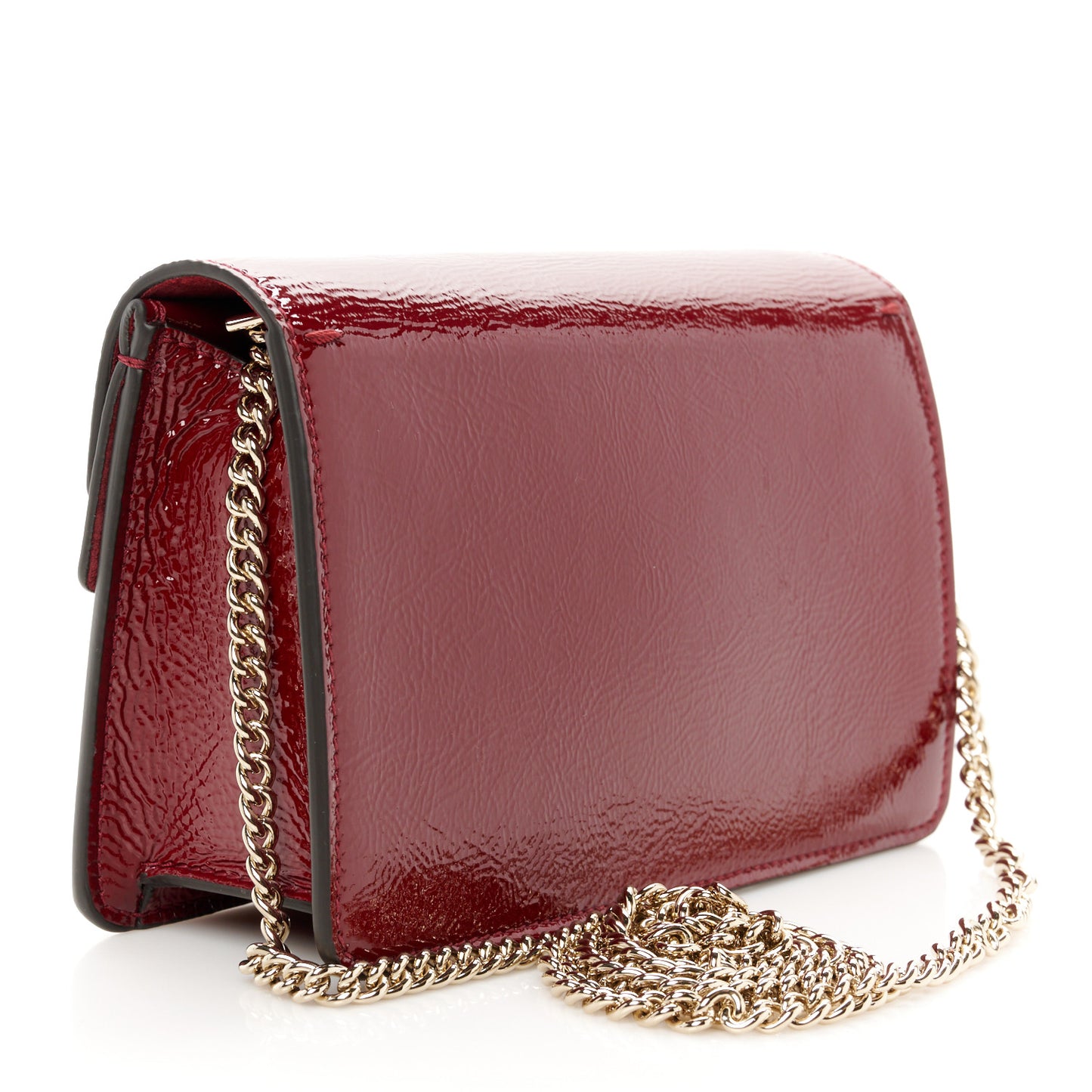 Crinkled Patent Mini Dionysus Shoulder Bag Rosso Ancora Red