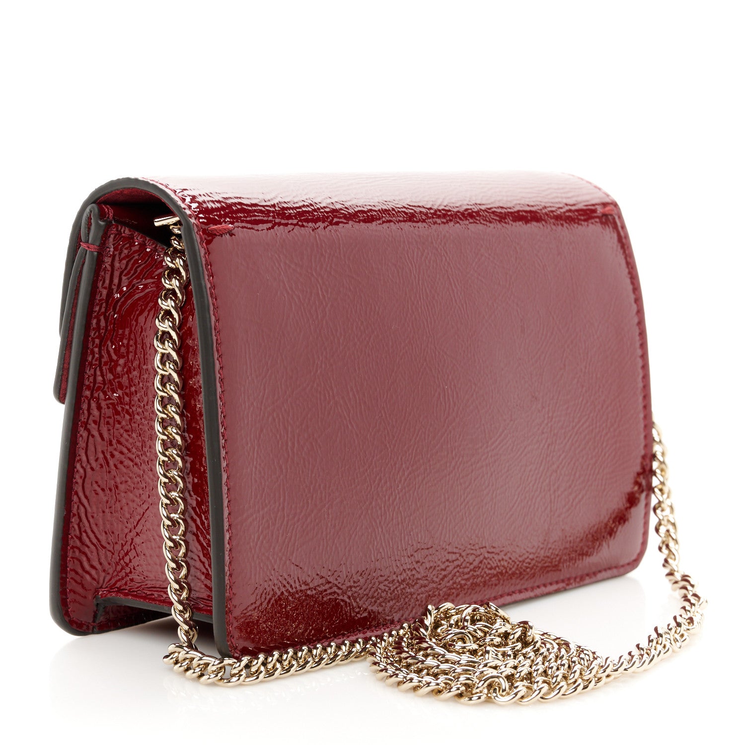 Gucci Crinkled Patent Mini Dionysus Shoulder Bag Rosso Ancora Red 3 of 10