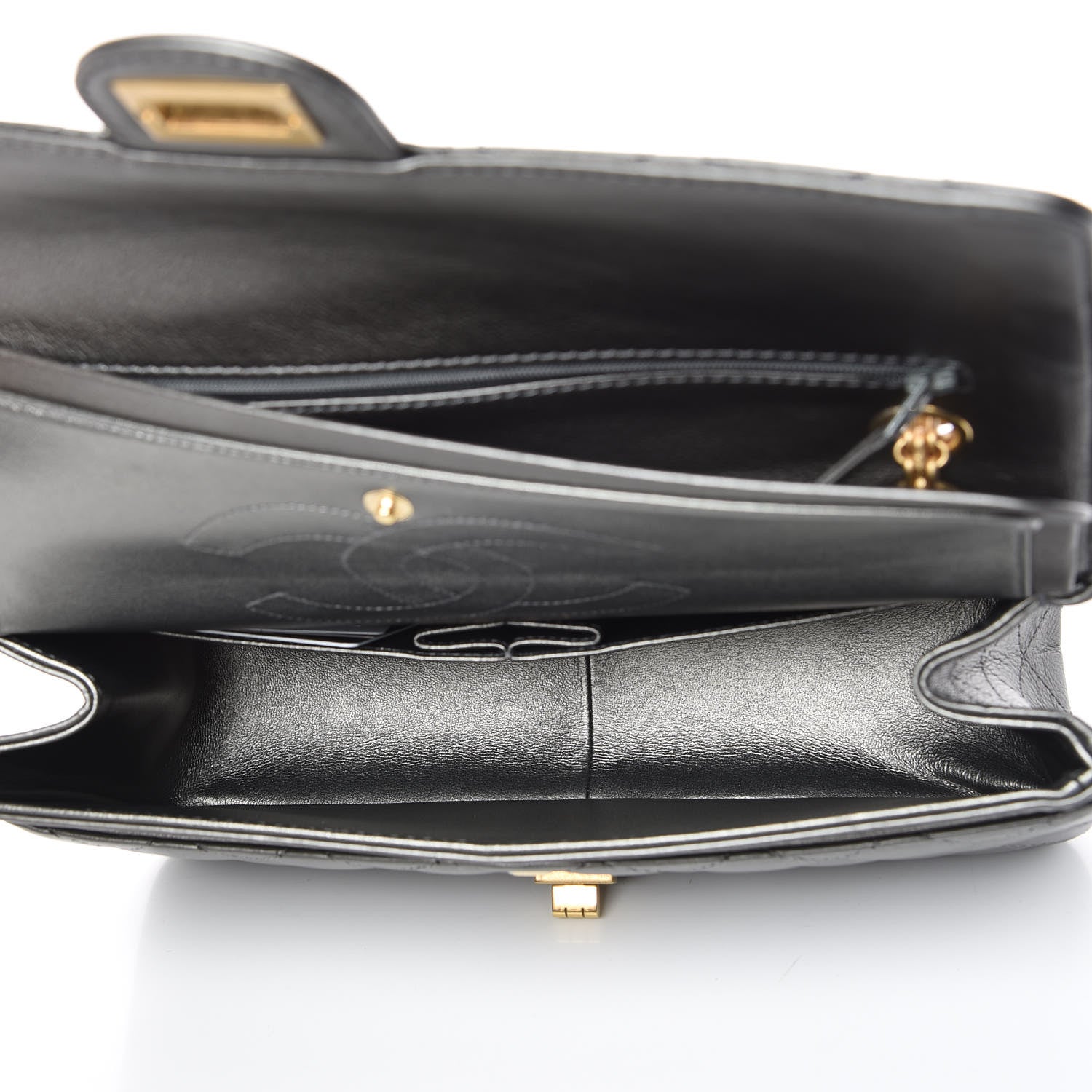 Chanel Metallic Calfskin Quilted 2.55 Reissue 226 Flap Charcoal 5 of 9
