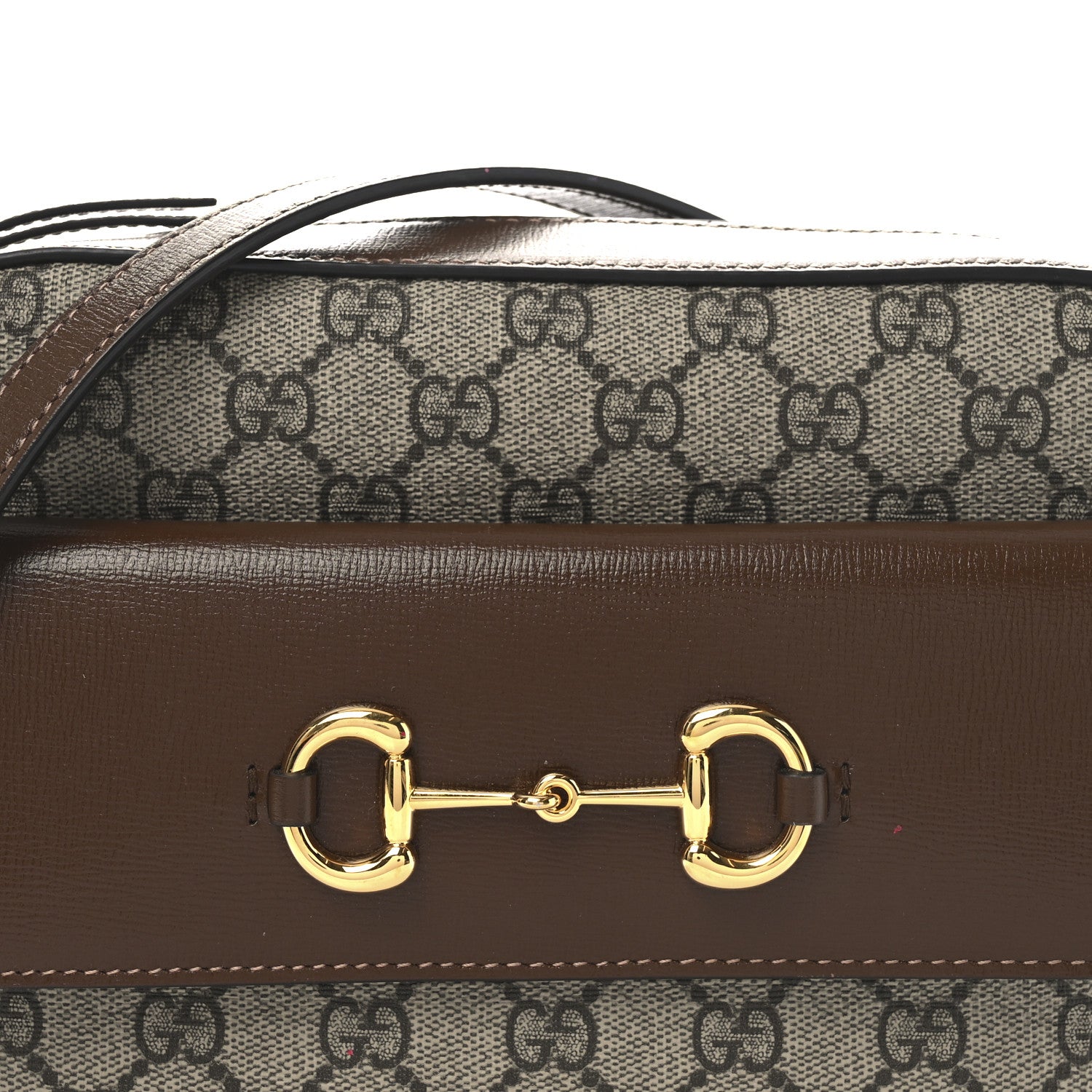 Gucci GG Supreme Monogram Small Horsebit 1955 Shoulder Bag Beige Brown Sugar 16 of 21