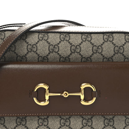 Gucci GG Supreme Monogram Small Horsebit 1955 Shoulder Bag Beige Brown Sugar 16 of 21