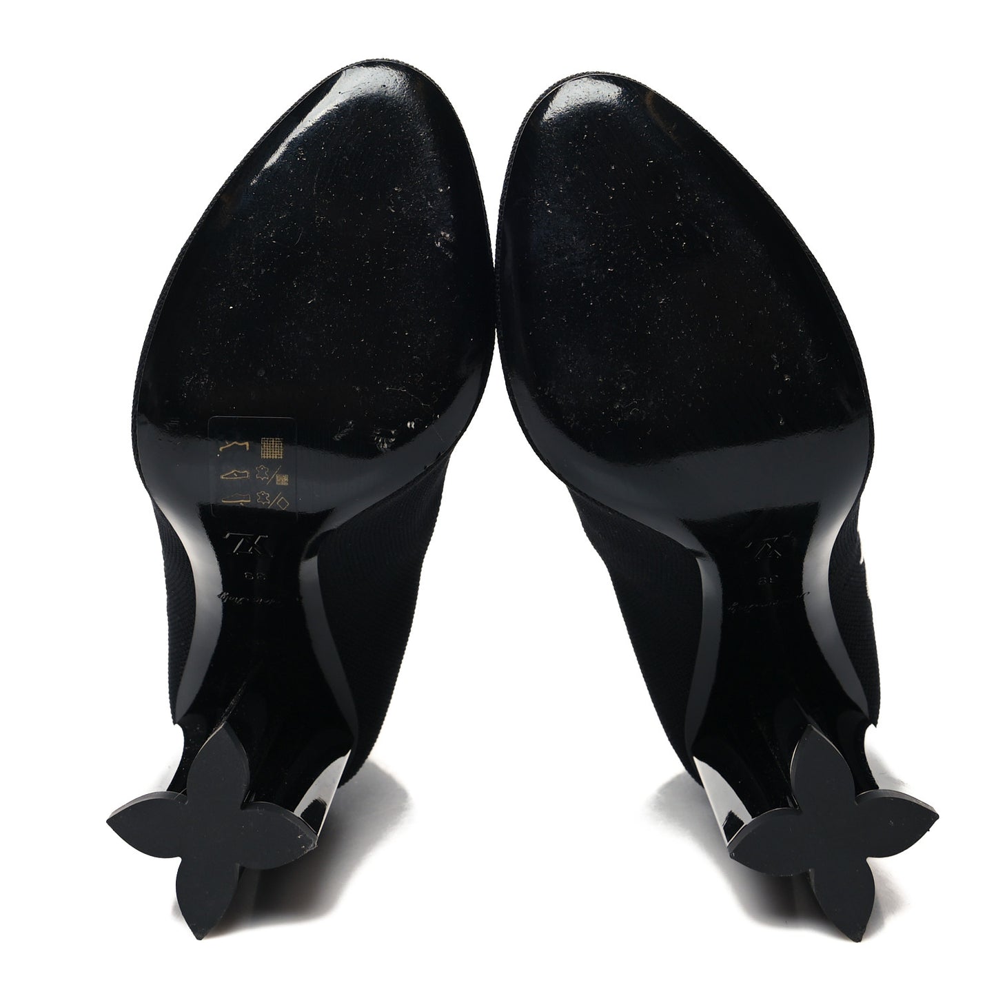 Stretch Fabric Silhouette Ankle Boots 39 Black