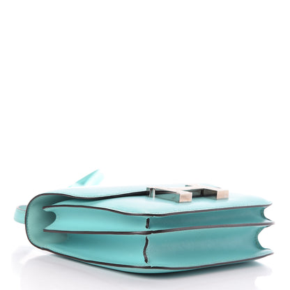 Hermes Tadelakt Lizard Constance 18 Bleu Atoll Ficelle 4 of 23