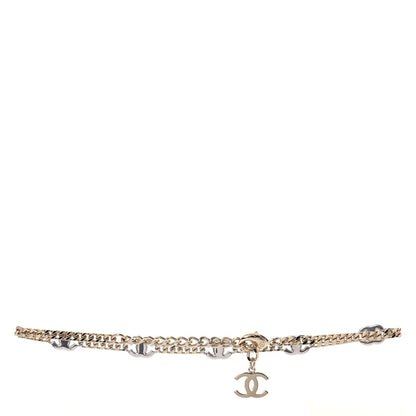 Chanel Crystal Chain CC Choker Gold Silver 2 of 4