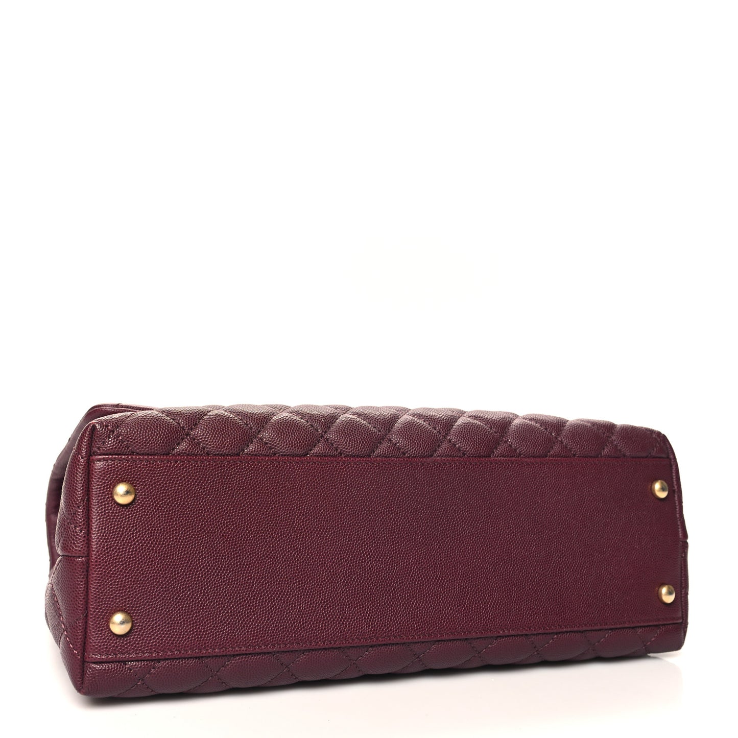 Caviar Lizard Quilted Medium Coco Handle Flap Burgundy