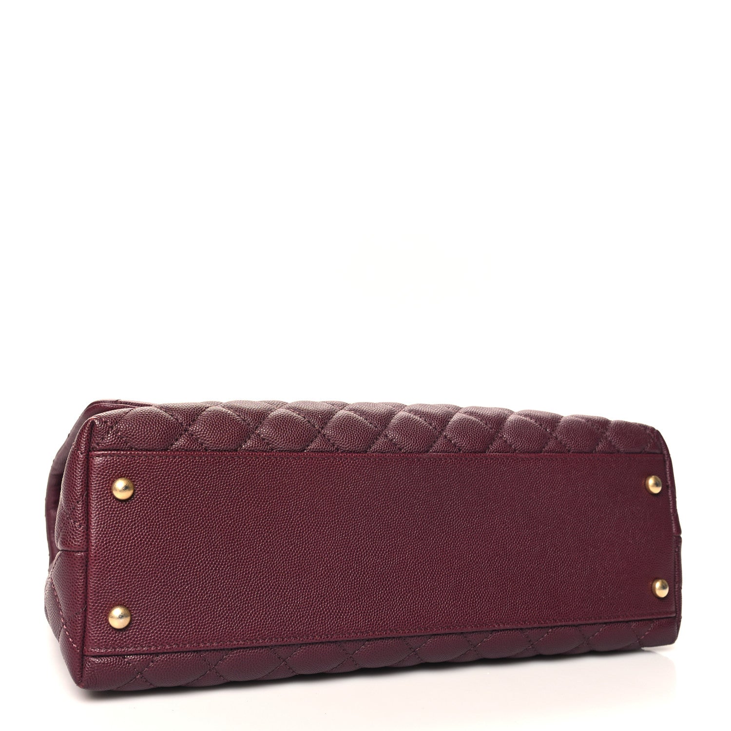 Chanel Caviar Lizard Quilted Medium Coco Handle Flap Burgundy 4 of 12