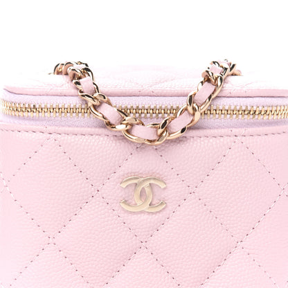 Chanel Caviar Quilted Mini Vanity Case With Chain Light Pink 10 of 11