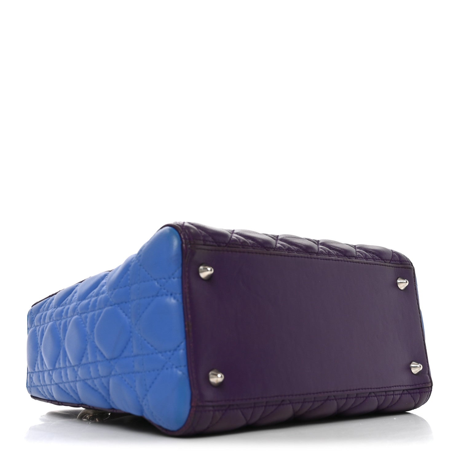 Christian Dior Lambskin Cannage Medium Bi-Color Lady Dior Purple Blue 4 of 10