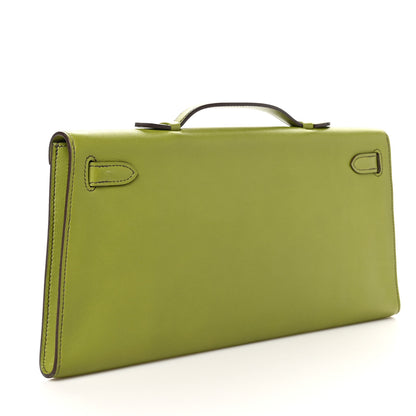 Hermes Swift Kelly Longue Clutch Pochette Vert Anis 3 of 11