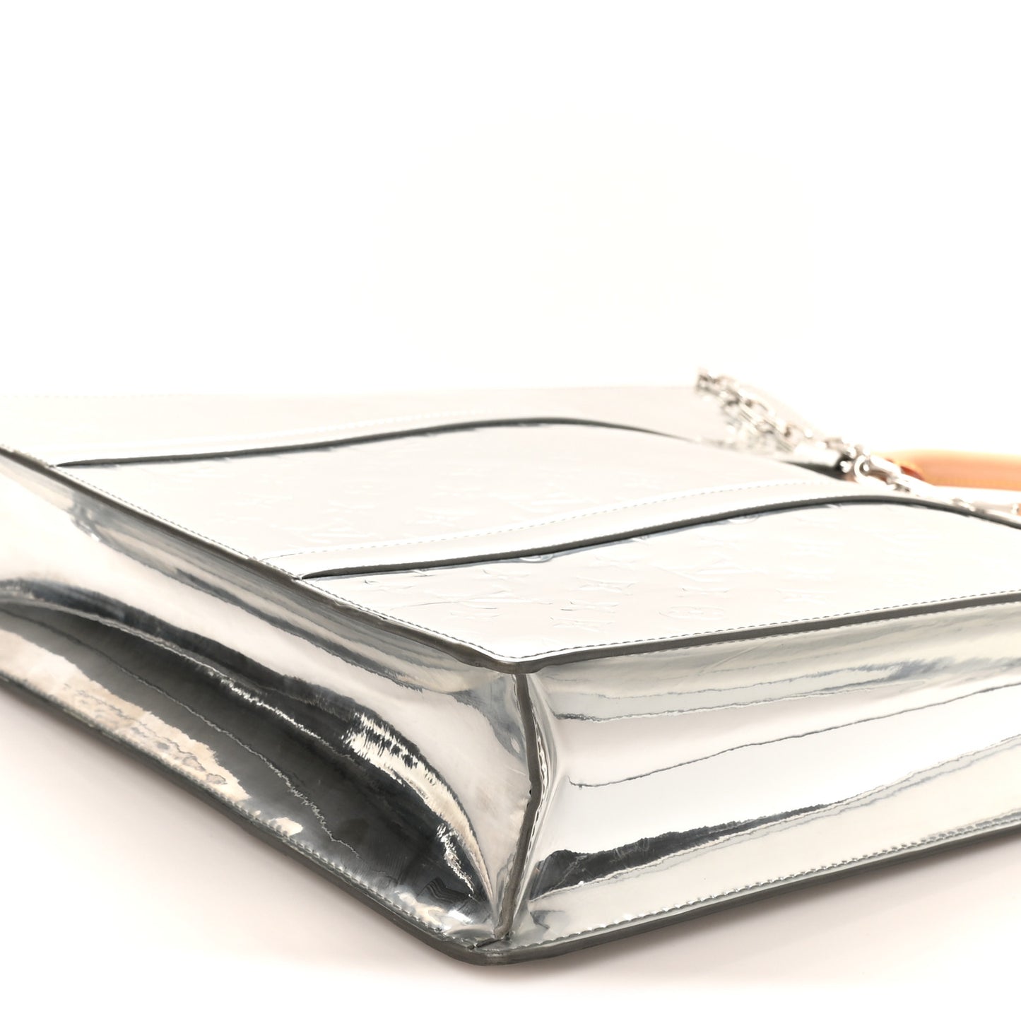 Monogram Mirror Sac Plat NM Silver