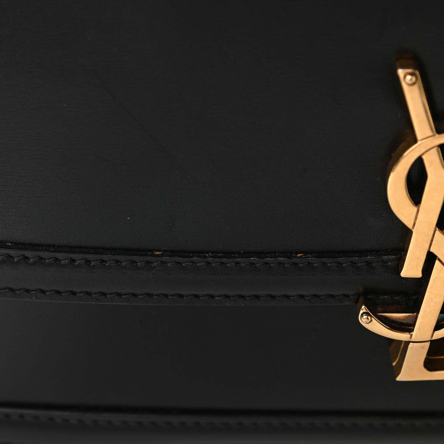 Saint Laurent Box Calfskin Monogram Medium Solferino Satchel Black 8 of 10