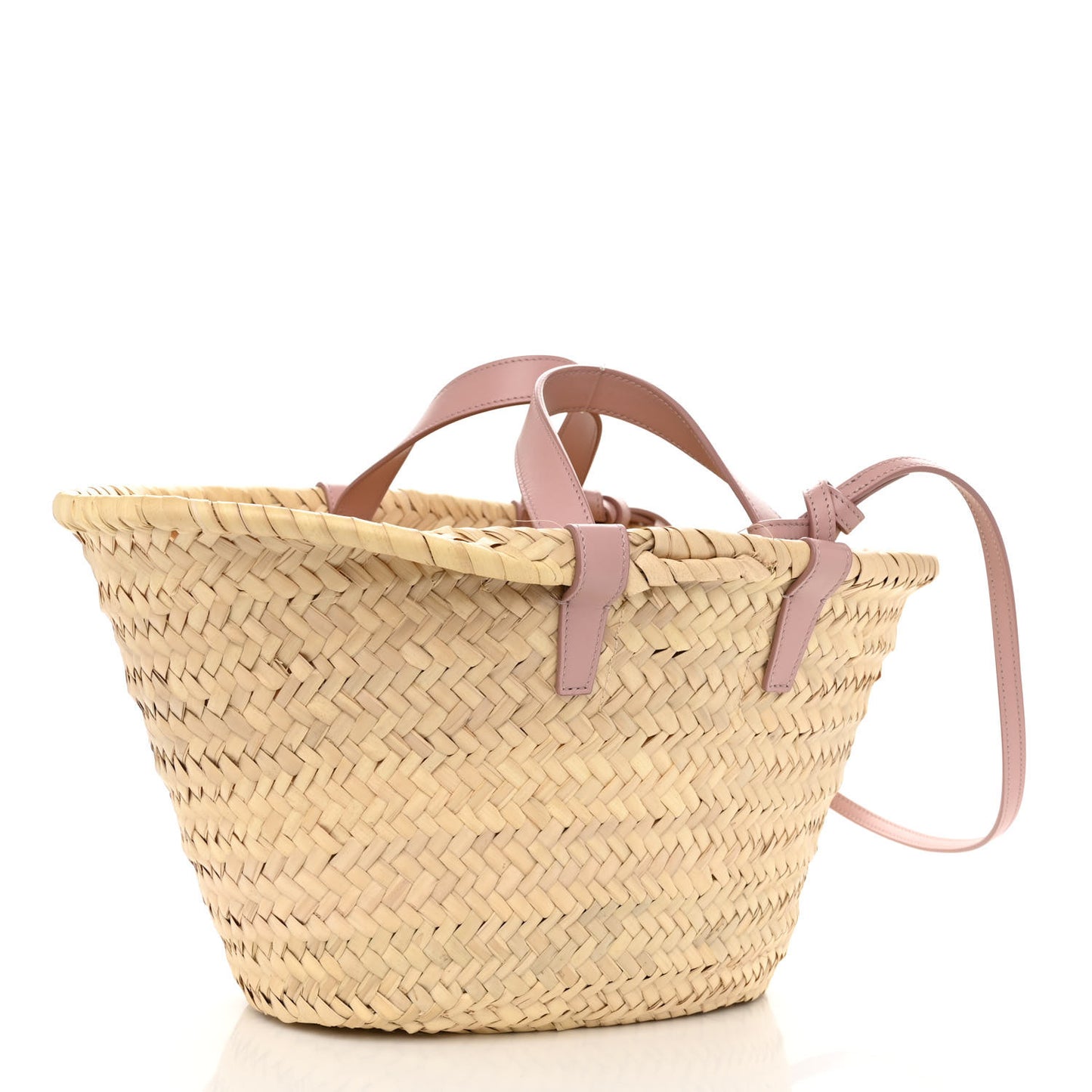 Raffia Calfskin Triomphe Teen Panier Vintage Pink
