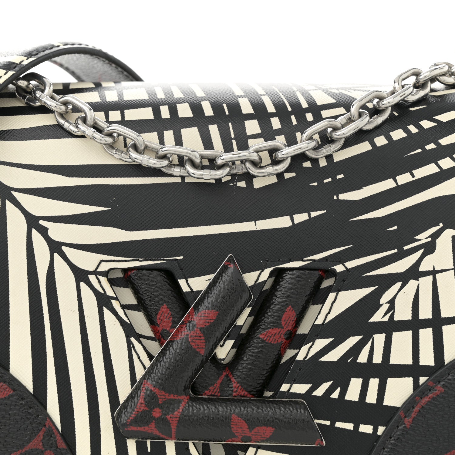 Louis Vuitton Monogram Infrarouge Palm Twist Shoulder Bag MM Black White 8 of 11