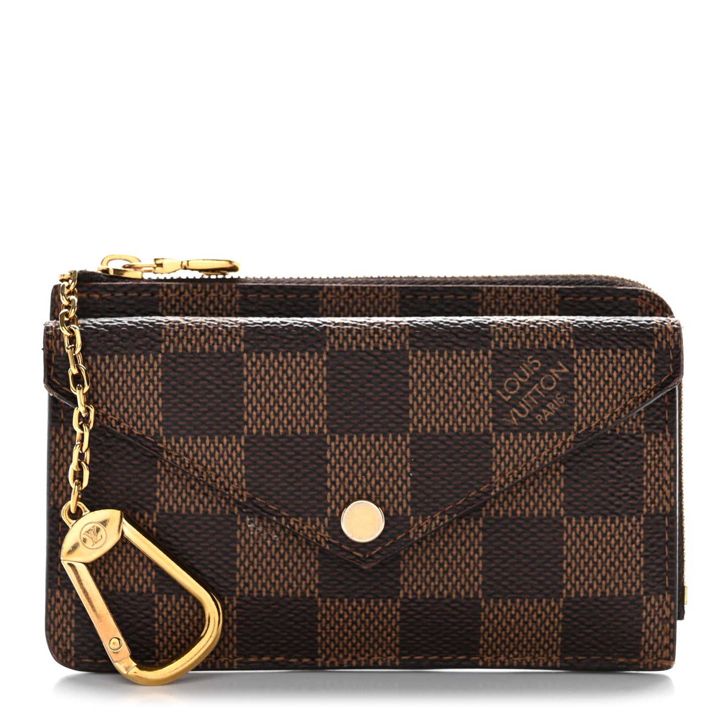 Damier Ebene Recto Verso Card Holder Red