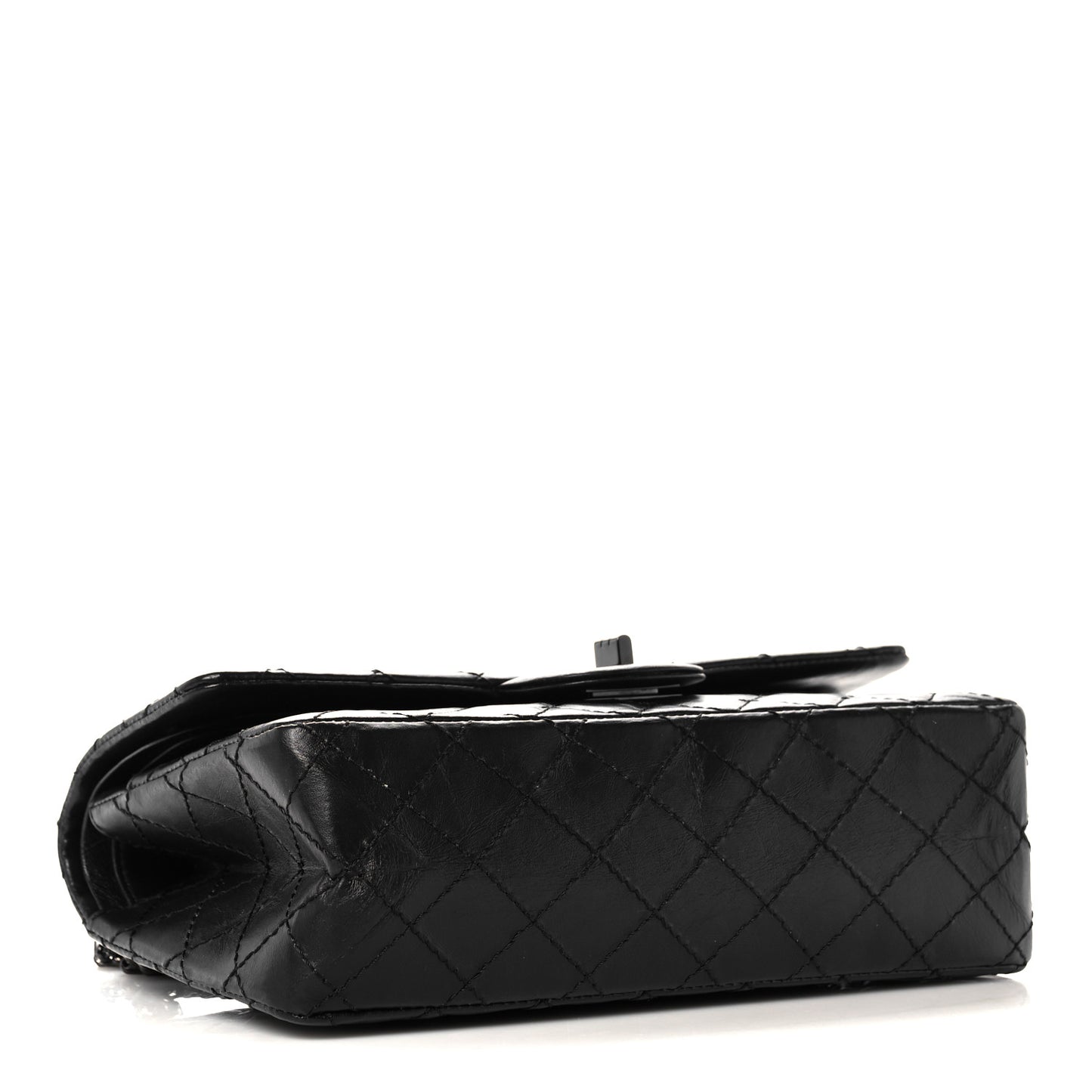 Aged Calfskin Quilted 2.55 Reissue 225 Flap So Black